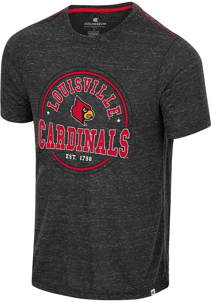 Colosseum Louisville Cardinals Charcoal Modicum of Gratitude Short Sleeve T Shirt