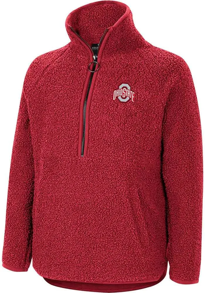 Colosseum Ohio State Buckeyes Girls Black Walk The Park LS Tops Qtr Zip