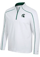 Colosseum Michigan State Spartans Mens White Take your time Long Sleeve Qtr Zip Pullover