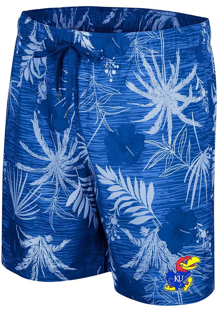 Colosseum Kansas Jayhawks Mens Blue What Else Swim Trunks