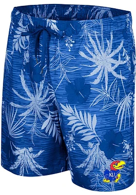 Colosseum Kansas Jayhawks Mens Blue What Else Swim Trunks