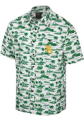 Colosseum Baylor Bears Mens White Spontaneous Short Sleeve Dress Shirt