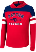 Colosseum Dayton Flyers Girls Red Jolly Hooded Long Sleeve T-shirt