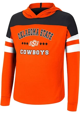 Colosseum Oklahoma State Cowboys Girls Orange Jolly Hooded Long Sleeve T-shirt