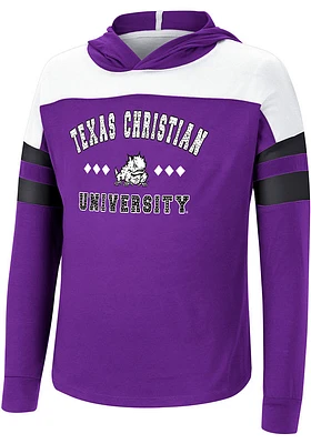Colosseum TCU Horned Frogs Girls Purple Jolly Hooded Long Sleeve T-shirt