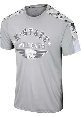 Colosseum K-State Wildcats Grey OHT Hatch Short Sleeve T Shirt