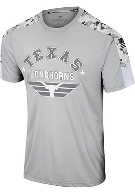 Colosseum Texas Longhorns Grey OHT Hatch Short Sleeve T Shirt