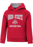 Colosseum Ohio State Buckeyes Toddler Red Chimney Long Sleeve Hooded Sweatshirt