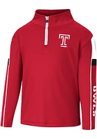 Colosseum Temple Owls Toddler Red Screever Long Sleeve Qtr Zip