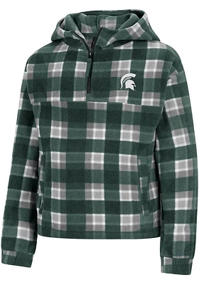 Colosseum Michigan State Spartans Girls Green Floofloovers LS Tops Qtr Zip