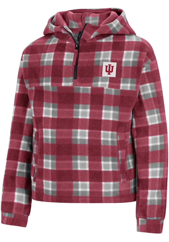 Colosseum Indiana Hoosiers Girls Cardinal Floofloovers LS Tops Qtr Zip
