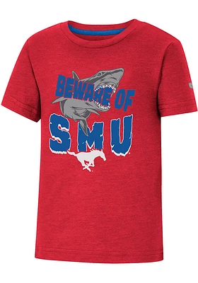 Colosseum SMU Mustangs Toddler Red Shark Short Sleeve T-Shirt