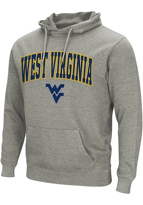 Colosseum West Virginia Mountaineers Mens Grey ARCH LOGO Long Sleeve Hoodie