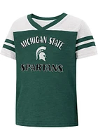 Colosseum Michigan State Spartans Toddler Girls Green Piecrust Promise Short Sleeve T-Shirt