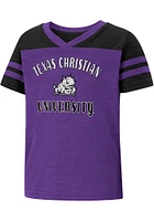 Colosseum TCU Horned Frogs Toddler Girls Purple Piecrust Promise Short Sleeve T-Shirt