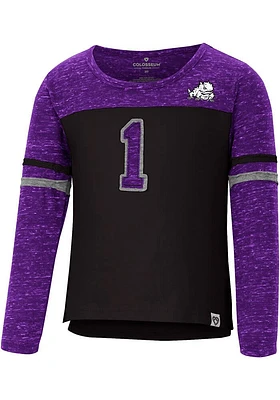Colosseum TCU Horned Frogs Toddler Girls Purple Mary Long Sleeve T Shirt