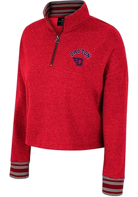 Colosseum Dayton Flyers Womens Red Lovely Qtr Zip