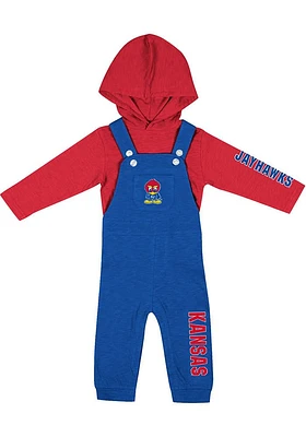 Colosseum Kansas Jayhawks Infant Blue Chim Set Top and Bottom