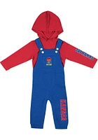 Colosseum Kansas Jayhawks Infant Blue Chim Set Top and Bottom