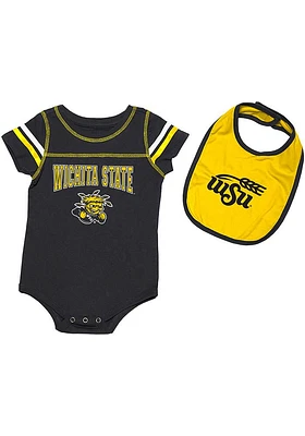 Colosseum Wichita State Shockers Baby Black Chocolate Set One Piece with Bib