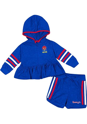 Colosseum Kansas Jayhawks Infant Girls Blue Spoonful Set Top and Bottom
