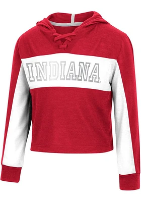 Colosseum Indiana Hoosiers Toddler Girls Cardinal Did Not Long Sleeve T Shirt