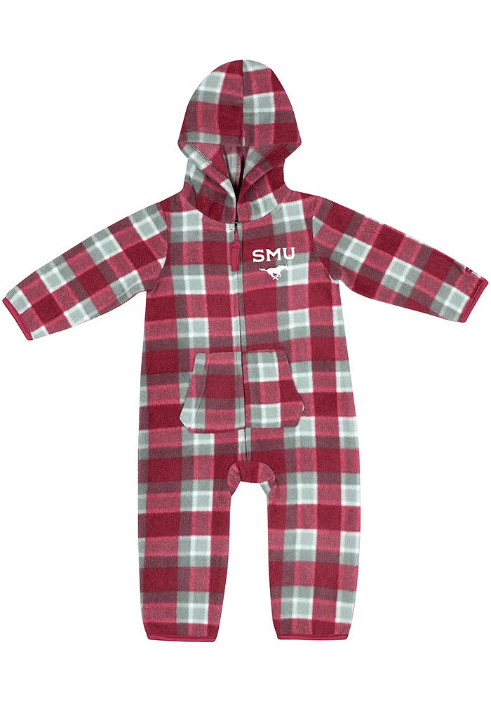 Colosseum SMU Mustangs Baby Red Farays Loungewear One Piece Pajamas