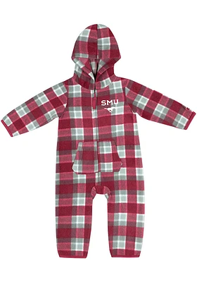 Colosseum SMU Mustangs Baby Red Farays Loungewear One Piece Pajamas