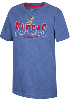 Colosseum Kansas Jayhawks Youth Blue Tiberius Short Sleeve T-Shirt