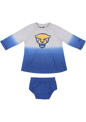 Colosseum Pitt Panthers Baby Girls Grey Hand Short Sleeve Dress