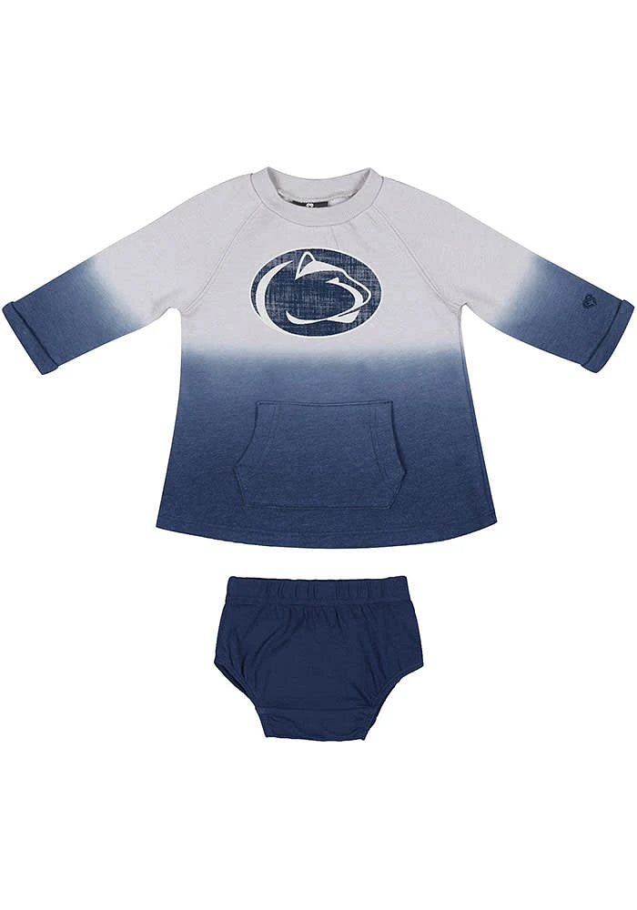 Colosseum Penn State Nittany Lions Baby Girls Grey Hand Short Sleeve Dress