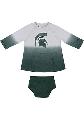 Colosseum Michigan State Spartans Baby Girls Grey Hand Short Sleeve Dress