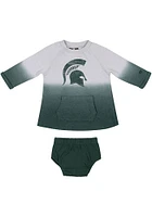 Colosseum Michigan State Spartans Baby Girls Grey Hand Short Sleeve Dress