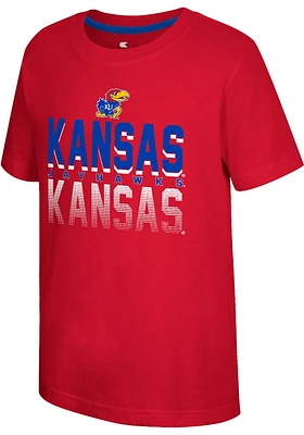 Colosseum Kansas Jayhawks Youth Red Newfoundland Short Sleeve T-Shirt