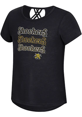 Colosseum Wichita State Shockers Girls Black Katie Short Sleeve Fashion T-Shirt