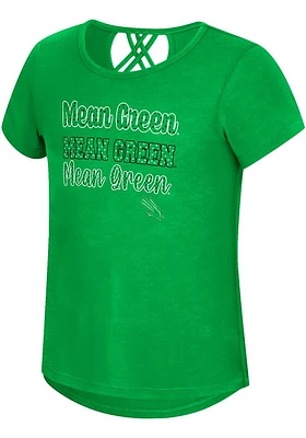Colosseum North Texas Mean Green Girls Kelly Katie Short Sleeve Fashion T-Shirt