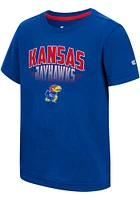 Colosseum Kansas Jayhawks Toddler Blue Sphynx Short Sleeve T-Shirt