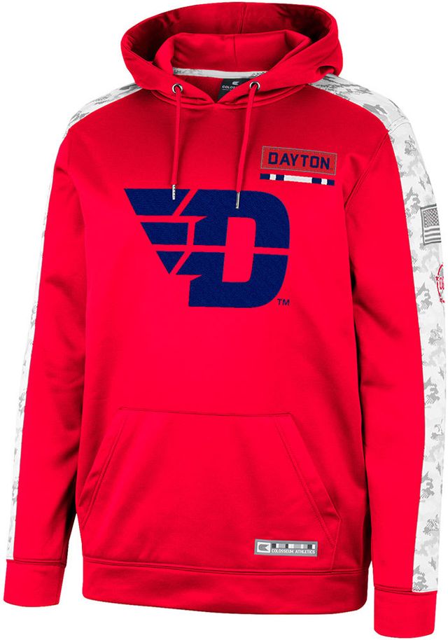 Colosseum Dayton Flyers Mens Red Snake Eyes Camo Hood