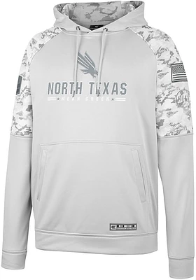Colosseum North Texas Mean Green Mens Grey OHT Clutch Camo Pullover Hood