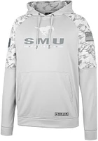 Colosseum SMU Mustangs Mens Grey OHT Clutch Camo Pullover Hood