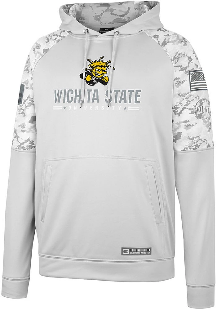 Colosseum Wichita State Shockers Mens Grey OHT Clutch Camo Pullover Hood