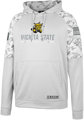 Colosseum Wichita State Shockers Mens Grey OHT Clutch Camo Pullover Hood
