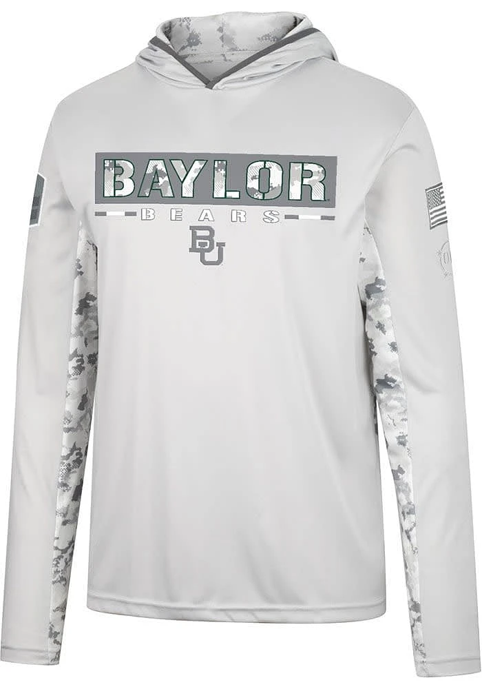 Colosseum Baylor Bears Mens Grey OHT Ace Camo Windshirt Hood