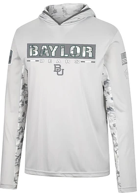 Colosseum Baylor Bears Mens Grey OHT Ace Camo Windshirt Hood