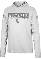 Colosseum Baylor Bears Mens Grey OHT Ace Camo Windshirt Hood