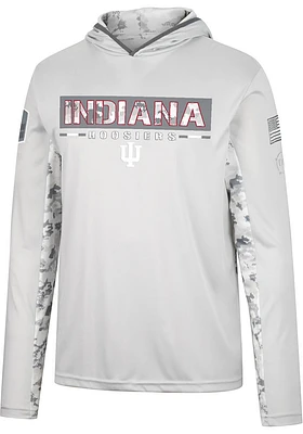 Colosseum Indiana Hoosiers Mens Grey OHT Ace Camo Windshirt Hood