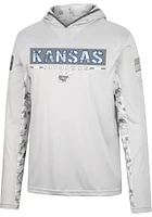 Colosseum Kansas Jayhawks Mens Grey OHT Ace Camo Windshirt Hood
