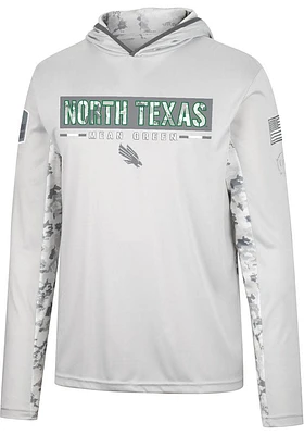 Colosseum North Texas Mean Green Mens Grey OHT Ace Camo Windshirt Hood