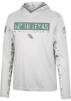 Colosseum North Texas Mean Green Mens Grey OHT Ace Camo Windshirt Hood