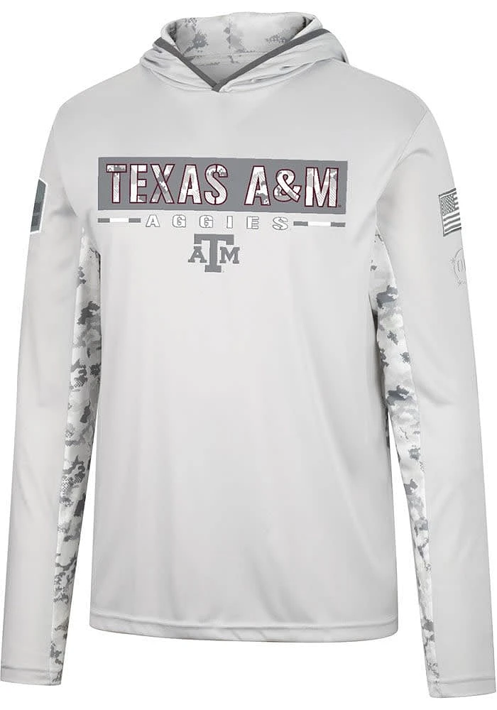 Colosseum Texas A&M Aggies Mens Grey OHT Ace Camo Windshirt Hood